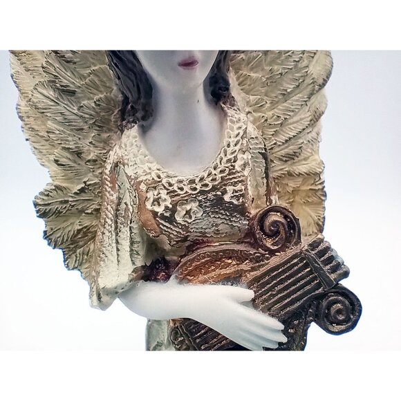 Angel Musician Woman Playing Harp Vintage Resin Christmas Decor 5.75" Holiday - Picture 5 of 14